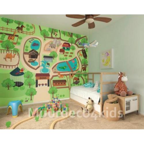 Vliesbehang Dierentuin, Dieren behang Kinderkamerbehang