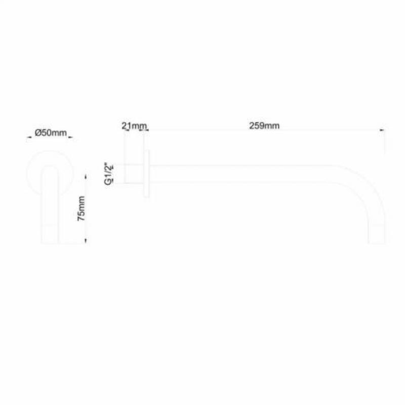 Wastafelkraan Wiesbaden 18mm SLIM Uitloop Rond 25,9 cm Ma...