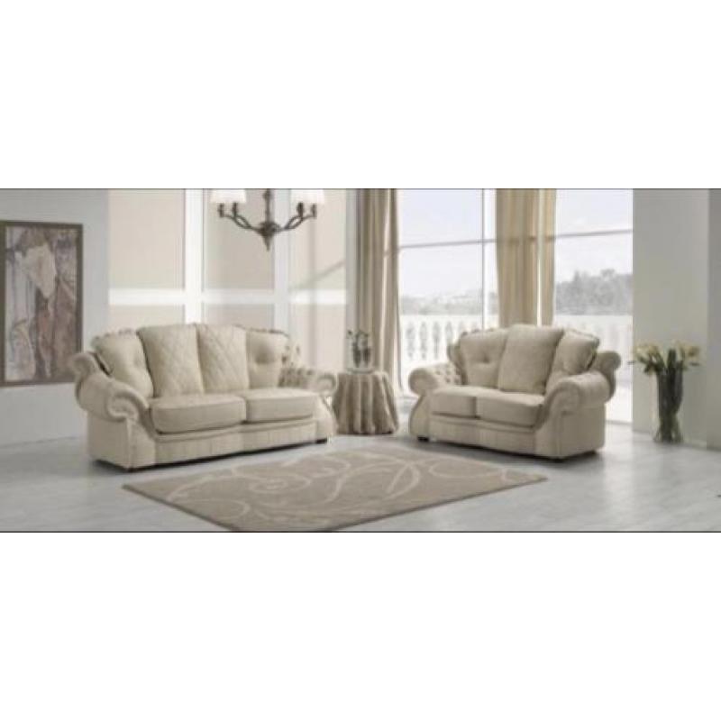 1150,- KLASSIEKE ITALIAANSE EXCLUSIEVE BANKEN LEDER 3+2 Zits