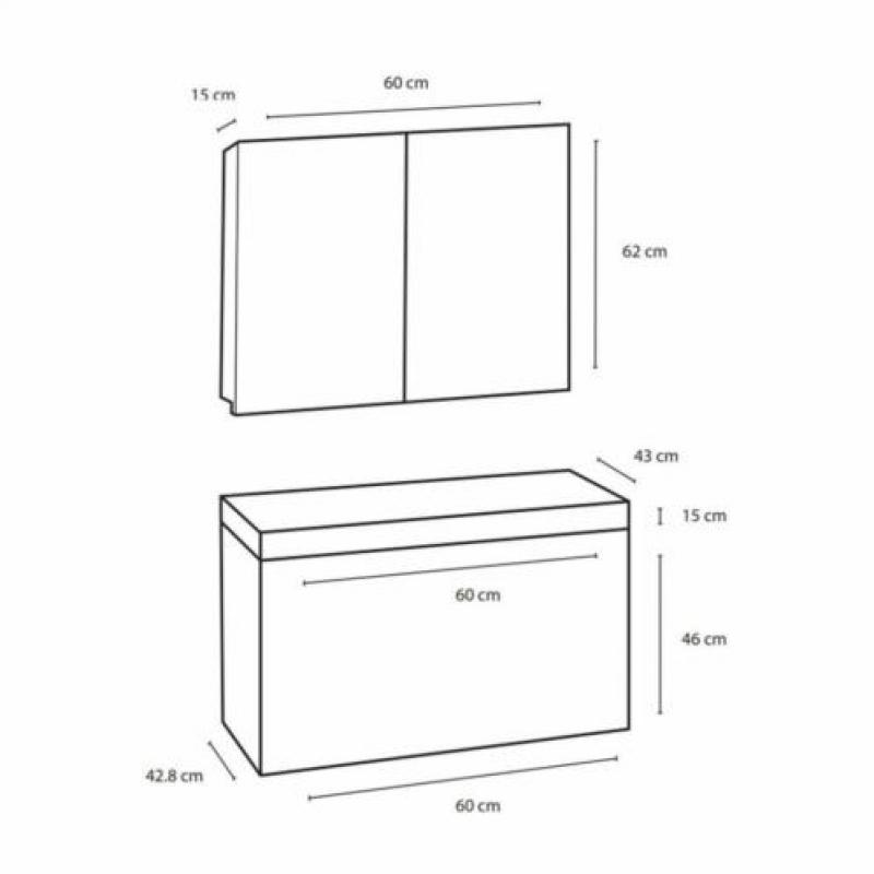 Badmeubelset Differnz The Collection 60x43x61 cm Wit/Zwar...