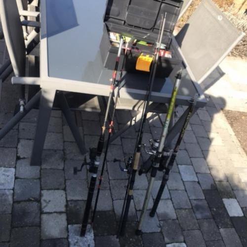 4 werphengels waarvan 2x telescoop compleet